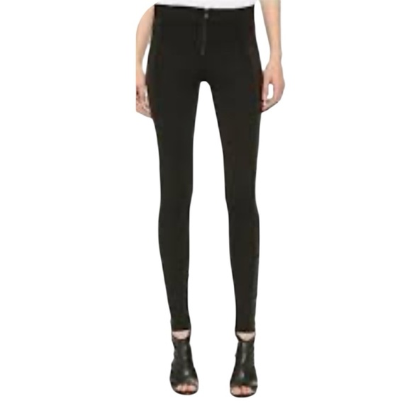 NWT Alice + Olivia Soft Leather Suede Black Leggings Pants Size 2 Sexy Party - Picture 1 of 9